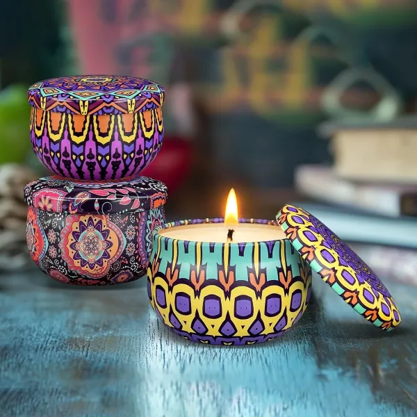Flower Decor Scented Candle Jar 